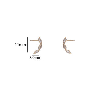 Oorbellen E56175-2 3 ovale steentjes goud - Day&amp;Eve