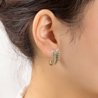 Oorbellen E56362-2 Sparkle drop goud - Day&amp;Eve