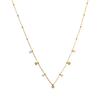 Ketting N56389-2 Parels en steentjes goud - ​​​​​​​Day&amp;Eve