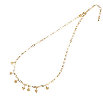 Ketting N56036-2 Bloem hangertjes goud - ​​​​​​​Day&amp;Eve
