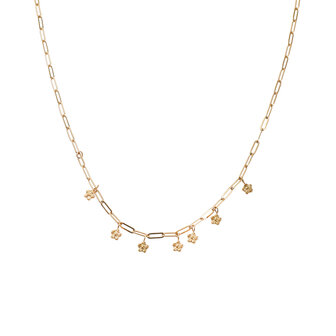 Ketting N56036-2 Bloem hangertjes goud - ​​​​​​​Day&amp;Eve