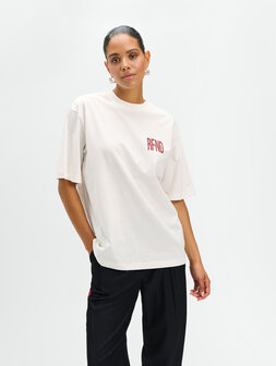 T-shirt Maggy offwhite/bordeaux rood - Refined Department