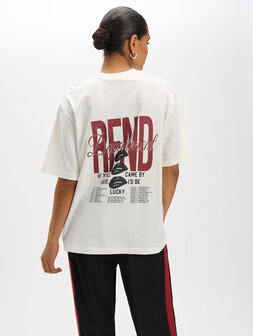 T-shirt Maggy offwhite/bordeaux rood - Refined Department