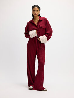 Broek met wijde pijpen Mara bordeaux rood - Refined Department