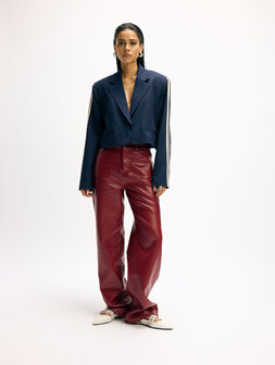 Vegan leer broek Esmee Bordeaux rood - Refined Department