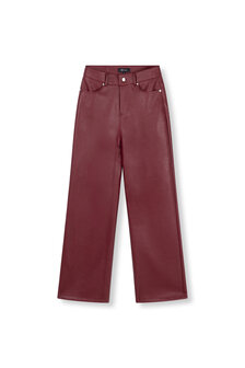 Vegan leer broek Esmee Bordeaux rood - Refined Department
