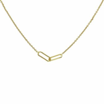 Ketting  dubbele rechthoek goldplated - Karma