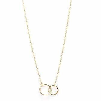 Ketting dubbele cirkel goldplated - Karma