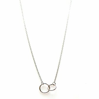 Ketting dubbele cirkel sterling silver - Karma