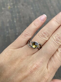 Steentje twisted Cloud Coffee stone 9 mm zilver TMC4 - Melano