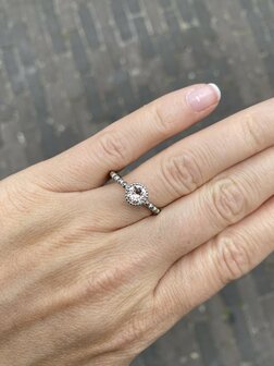 Steentje twisted  Bali Petite stone Silk F 7 mm zilver TME1 - Melano