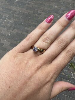 Steentje twisted Glint stone lavender 6 mm goud TMF1 - Melano