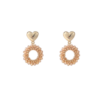 Oorbellen E5085-08 Cute heart dangle champagne goud - Day&amp;Eve