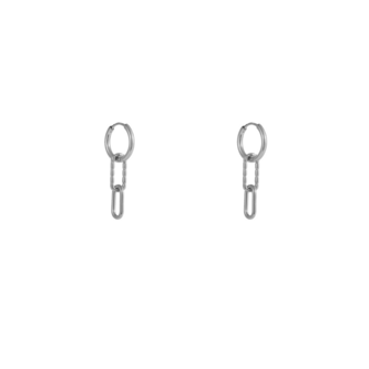 Oorbellen E56100-1 Dubbele schakel hoop zilver - Day&amp;Eve