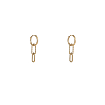 Oorbellen E56100-2 Dubbele schakel hoop goud - Day&amp;Eve