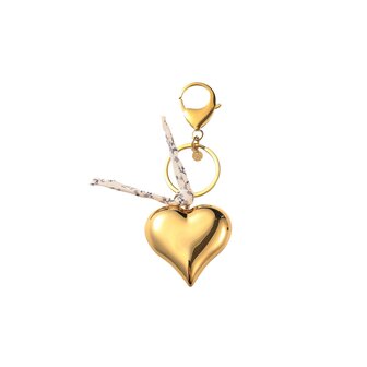 Bag charm T56303-2 Hartje wit goud - Day&amp;Eve