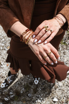Armband K.EX.47.1 shiny brown goud - Label Kiki