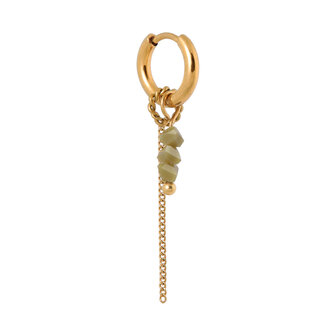 Oorbel per stuk K.SH.332.1 Chain olive goud - Label Kiki