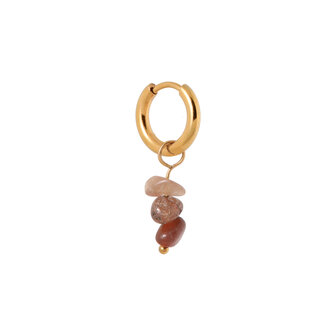 Oorbel per stuk K.SH.329.1 Triple rock goud - Label Kiki