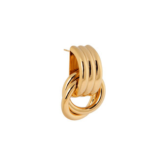Oorbel per stuk K.SH.344.1 round and round goud - Label Kiki