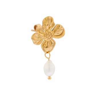 Oorbel per stuk LK403 fiore goud - Label Kiki