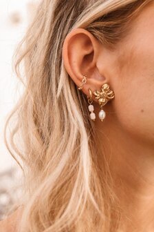 Oorbel per stuk LK403 fiore goud - Label Kiki