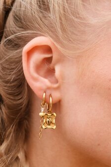 Oorbel per stuk LK408 limone hoop goud - Label Kiki