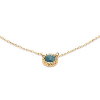 Ketting Friends Ziva retro blue FN28 goud - ​​​​​​​Melano