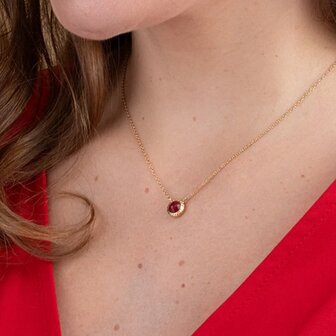 Ketting Friends Ziva cherry chocolate FN28 goud - ​​​​​​​Melano
