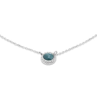 Ketting Friends Ziva retro blue FN28 zilver - ​​​​​​​Melano