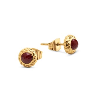 Oorbellen Gaya cherry chocolate FE53 goud - Melano