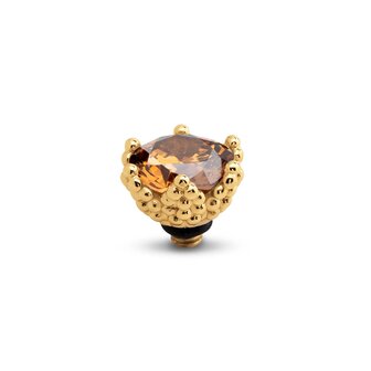 Steentje twisted Starlight Steentje Coffee 9mm goud TMF9 - Melano