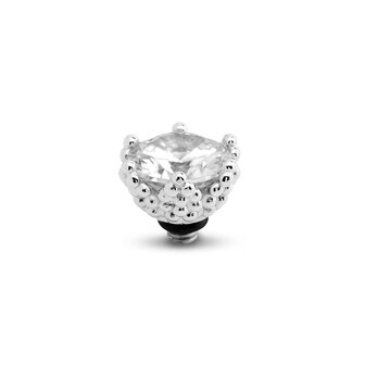 Steentje twisted Starlight Steentje Crystal 9mm zilver TMF9 - Melano