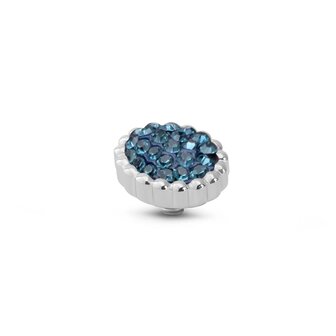 Steentje twisted Bali Flat stone Montana 9 mm zilver TME9 - Melano
