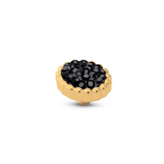 Steentje twisted Bali Flat Black 9mm goud TME9 - Melano