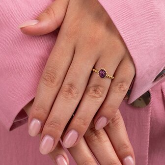 Steentje twisted Bali Flat Aubergine 9mm goud TME9 - Melano