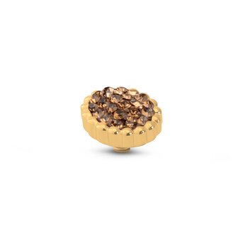 Steentje twisted Bali Flat Coffee 9mm goud TME9 - Melano