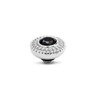 Steentje twisted Crystal Bali black 8 mm zilver TMG7 - Melano