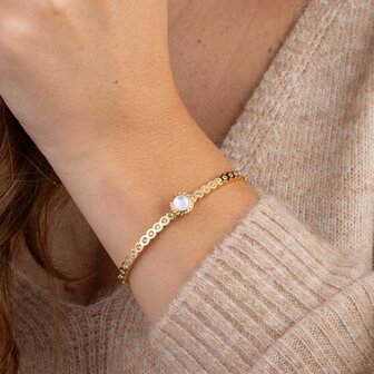 Steentje twisted Pearl Rope goud TMG3 - Melano