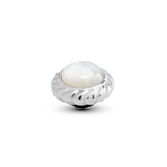 Steentje twisted Pearl Rope zilver TMG3 - Melano