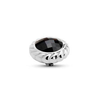 Steentje twisted Majestic zwart zilver TMG9 - Melano