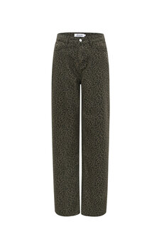 Broek Leopard jeans donkerbruin