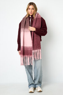 Zachte wintersjaal roze mix
