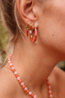 Oorbel per stuk LK415 spicy pepper hoop goud - Label Kiki