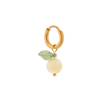 Oorbel per stuk LK418 lemon spritz hoop goud - Label Kiki