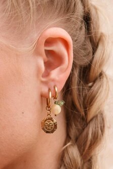 Oorbel per stuk LK418 lemon spritz hoop goud - Label Kiki