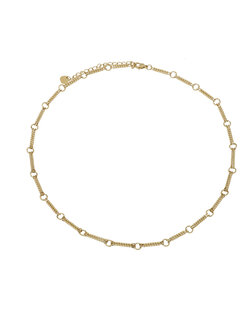 Ketting rondjes en streepjes goud - Rose &amp; Camellia