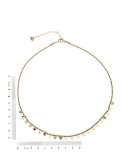 Ketting gevochten met hartjes goud - Rose &amp; Camellia