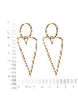 Oorbellen grote harten goud - Rose &amp; Camellia