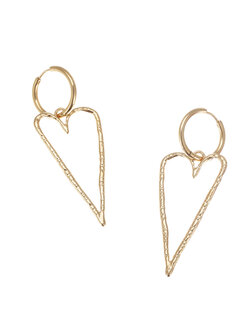 Oorbellen grote harten goud - Rose &amp; Camellia